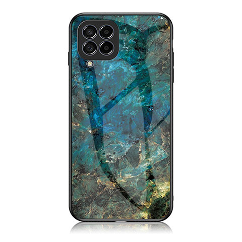 Coque Contour Silicone et Vitre Motif Fantaisie Miroir Etui Housse pour Samsung Galaxy M53 5G Bleu