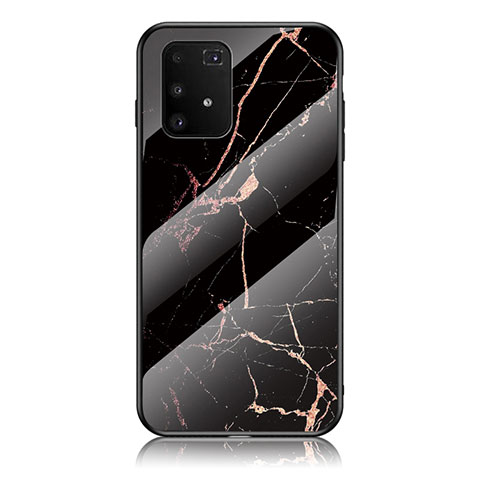 Coque Contour Silicone et Vitre Motif Fantaisie Miroir Etui Housse pour Samsung Galaxy S10 Lite Or et Noir