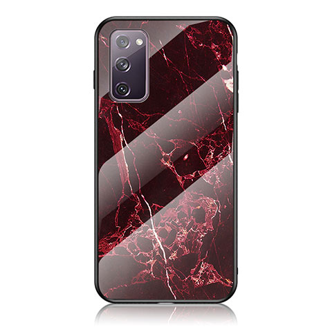 Coque Contour Silicone et Vitre Motif Fantaisie Miroir Etui Housse pour Samsung Galaxy S20 FE (2022) 5G Rouge