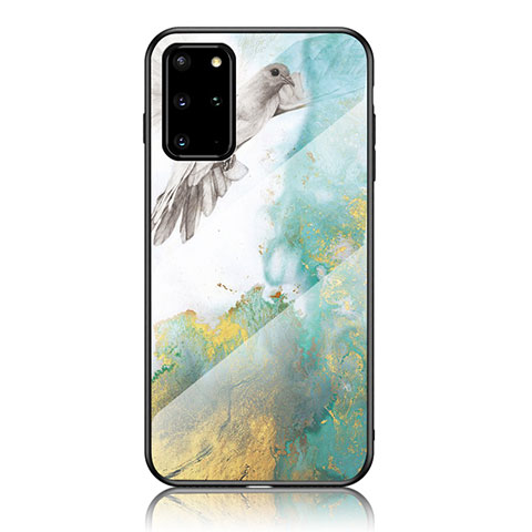 Coque Contour Silicone et Vitre Motif Fantaisie Miroir Etui Housse pour Samsung Galaxy S20 Plus 5G Vert