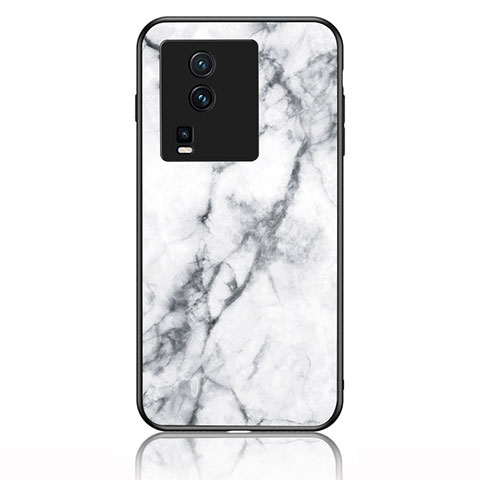 Coque Contour Silicone et Vitre Motif Fantaisie Miroir Etui Housse pour Vivo iQOO Neo7 5G Blanc