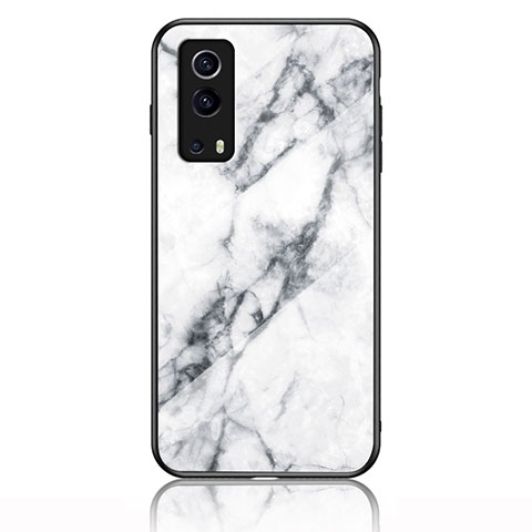 Coque Contour Silicone et Vitre Motif Fantaisie Miroir Etui Housse pour Vivo iQOO Z3 5G Blanc