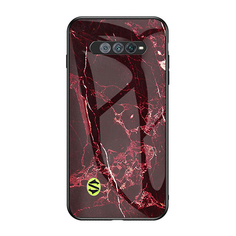 Coque Contour Silicone et Vitre Motif Fantaisie Miroir Etui Housse pour Xiaomi Black Shark 4S 5G Rouge