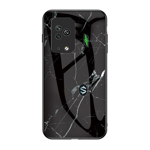 Coque Contour Silicone et Vitre Motif Fantaisie Miroir Etui Housse pour Xiaomi Black Shark 5 Pro 5G Noir