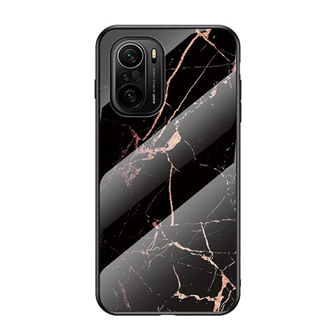 Coque Contour Silicone et Vitre Motif Fantaisie Miroir Etui Housse pour Xiaomi Mi 11X 5G Or et Noir