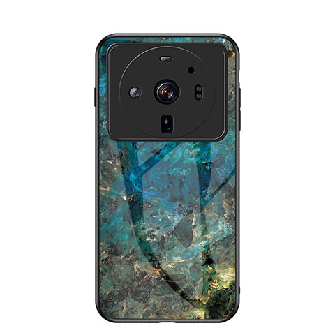 Coque Contour Silicone et Vitre Motif Fantaisie Miroir Etui Housse pour Xiaomi Mi 12 Ultra 5G Bleu