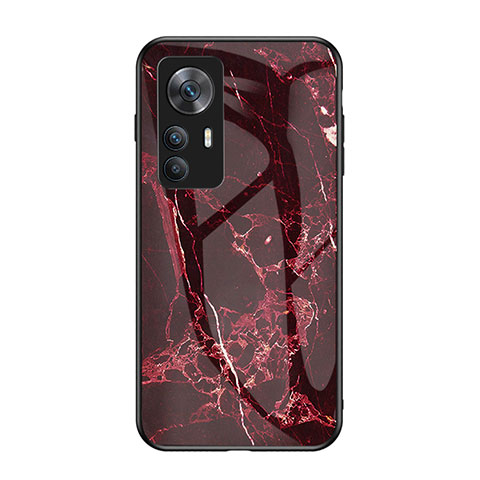 Coque Contour Silicone et Vitre Motif Fantaisie Miroir Etui Housse pour Xiaomi Mi 12T Pro 5G Rouge