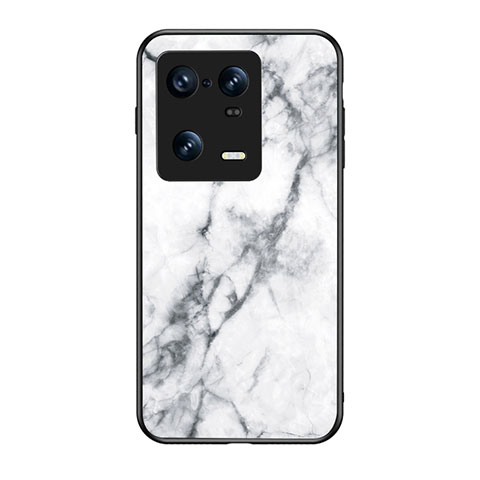 Coque Contour Silicone et Vitre Motif Fantaisie Miroir Etui Housse pour Xiaomi Mi 13 Pro 5G Blanc