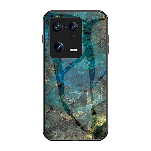 Coque Contour Silicone et Vitre Motif Fantaisie Miroir Etui Housse pour Xiaomi Mi 13 Pro 5G Bleu