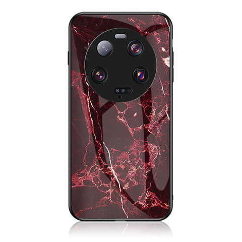 Coque Contour Silicone et Vitre Motif Fantaisie Miroir Etui Housse pour Xiaomi Mi 13 Ultra 5G Rouge