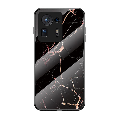 Coque Contour Silicone et Vitre Motif Fantaisie Miroir Etui Housse pour Xiaomi Mi Mix 4 5G Or et Noir