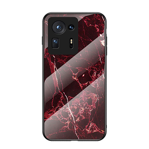 Coque Contour Silicone et Vitre Motif Fantaisie Miroir Etui Housse pour Xiaomi Mi Mix 4 5G Rouge