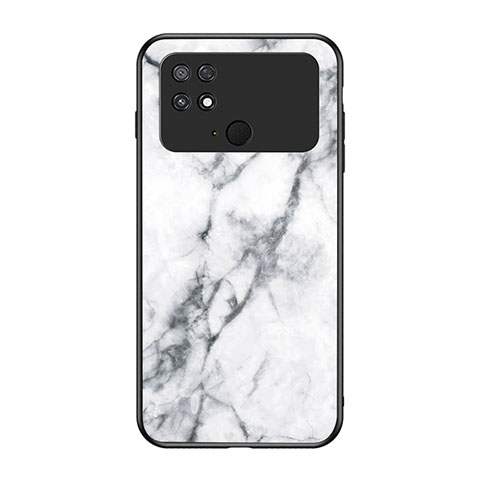 Coque Contour Silicone et Vitre Motif Fantaisie Miroir Etui Housse pour Xiaomi Poco C40 Blanc