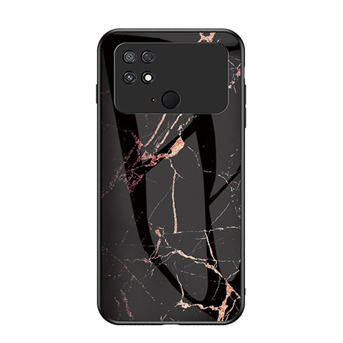 Coque Contour Silicone et Vitre Motif Fantaisie Miroir Etui Housse pour Xiaomi Poco C40 Or et Noir