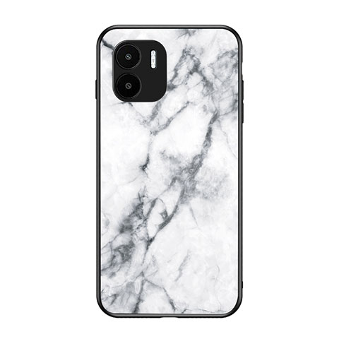 Coque Contour Silicone et Vitre Motif Fantaisie Miroir Etui Housse pour Xiaomi Poco C51 Blanc