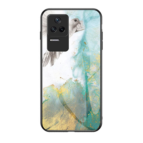 Coque Contour Silicone et Vitre Motif Fantaisie Miroir Etui Housse pour Xiaomi Poco F4 5G Vert