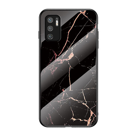 Coque Contour Silicone et Vitre Motif Fantaisie Miroir Etui Housse pour Xiaomi POCO M3 Pro 5G Or et Noir