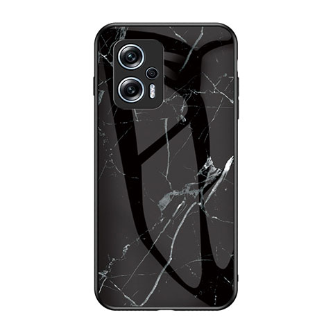 Coque Contour Silicone et Vitre Motif Fantaisie Miroir Etui Housse pour Xiaomi Poco X4 GT 5G Noir