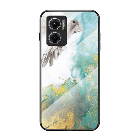 Coque Contour Silicone et Vitre Motif Fantaisie Miroir Etui Housse pour Xiaomi Redmi 10 Prime Plus 5G Vert