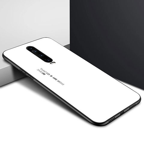 Coque Contour Silicone et Vitre Motif Fantaisie Miroir Etui Housse pour Xiaomi Redmi K30 5G Blanc