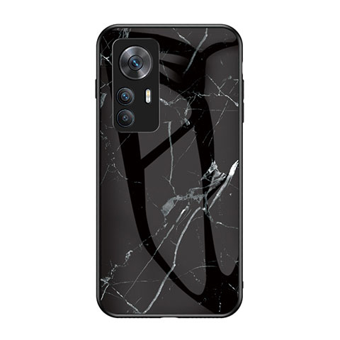 Coque Contour Silicone et Vitre Motif Fantaisie Miroir Etui Housse pour Xiaomi Redmi K50 Ultra 5G Noir