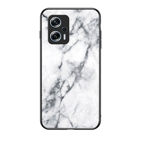 Coque Contour Silicone et Vitre Motif Fantaisie Miroir Etui Housse pour Xiaomi Redmi K50i 5G Blanc