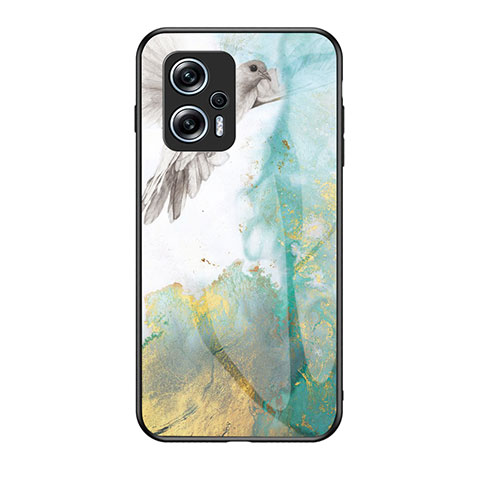 Coque Contour Silicone et Vitre Motif Fantaisie Miroir Etui Housse pour Xiaomi Redmi K50i 5G Vert