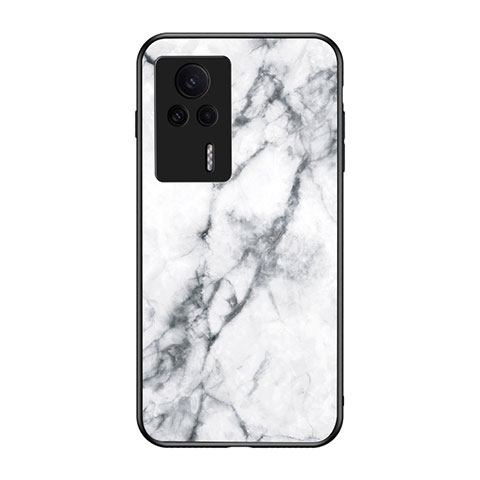 Coque Contour Silicone et Vitre Motif Fantaisie Miroir Etui Housse pour Xiaomi Redmi K60E 5G Blanc