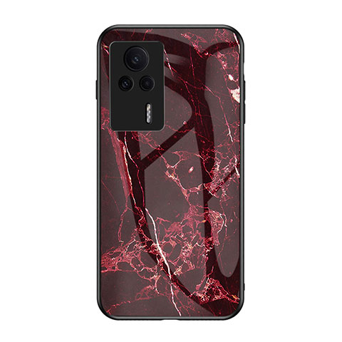 Coque Contour Silicone et Vitre Motif Fantaisie Miroir Etui Housse pour Xiaomi Redmi K60E 5G Rouge