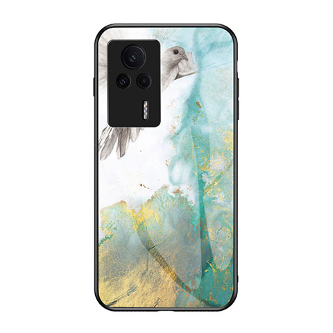 Coque Contour Silicone et Vitre Motif Fantaisie Miroir Etui Housse pour Xiaomi Redmi K60E 5G Vert