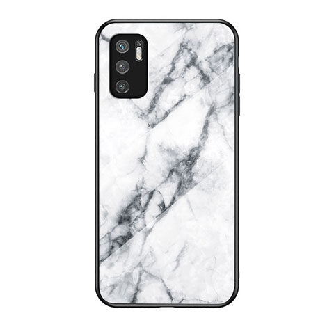 Coque Contour Silicone et Vitre Motif Fantaisie Miroir Etui Housse pour Xiaomi Redmi Note 10 5G Blanc