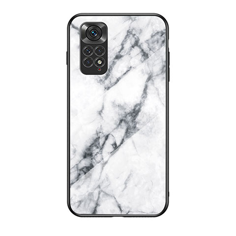 Coque Contour Silicone et Vitre Motif Fantaisie Miroir Etui Housse pour Xiaomi Redmi Note 11 4G (2022) Blanc