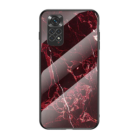 Coque Contour Silicone et Vitre Motif Fantaisie Miroir Etui Housse pour Xiaomi Redmi Note 11 4G (2022) Rouge