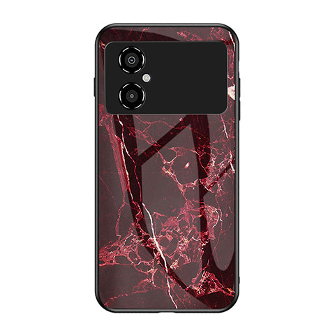 Coque Contour Silicone et Vitre Motif Fantaisie Miroir Etui Housse pour Xiaomi Redmi Note 11R 5G Rouge