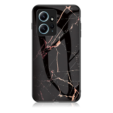 Coque Contour Silicone et Vitre Motif Fantaisie Miroir Etui Housse pour Xiaomi Redmi Note 12 4G Or et Noir