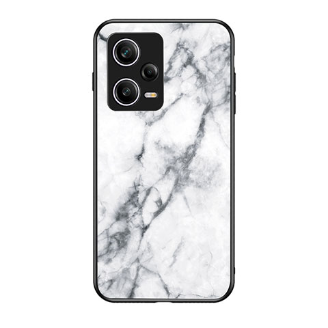 Coque Contour Silicone et Vitre Motif Fantaisie Miroir Etui Housse pour Xiaomi Redmi Note 12 Pro 5G Blanc