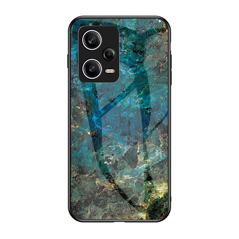 Coque Contour Silicone et Vitre Motif Fantaisie Miroir Etui Housse pour Xiaomi Redmi Note 12 Pro 5G Bleu