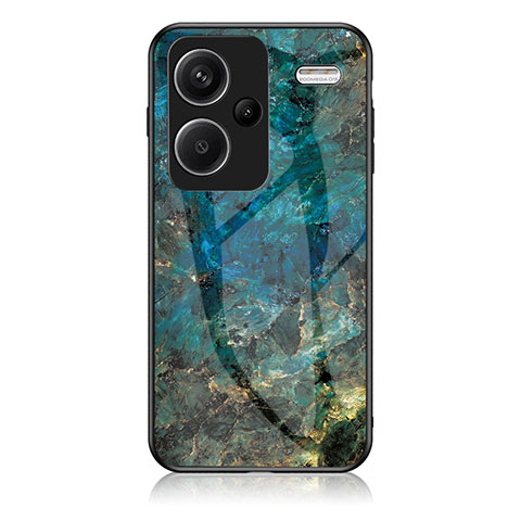 Coque Contour Silicone et Vitre Motif Fantaisie Miroir Etui Housse pour Xiaomi Redmi Note 13 Pro+ Plus 5G Bleu