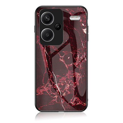 Coque Contour Silicone et Vitre Motif Fantaisie Miroir Etui Housse pour Xiaomi Redmi Note 13 Pro+ Plus 5G Rouge