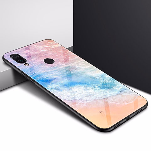 Coque Contour Silicone et Vitre Motif Fantaisie Miroir Etui Housse pour Xiaomi Redmi Note 7 Colorful