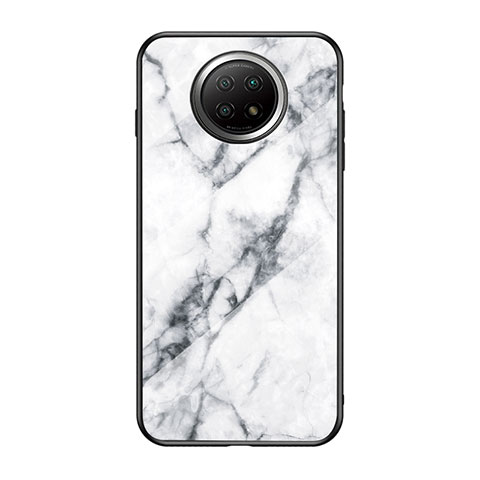 Coque Contour Silicone et Vitre Motif Fantaisie Miroir Etui Housse pour Xiaomi Redmi Note 9 5G Blanc