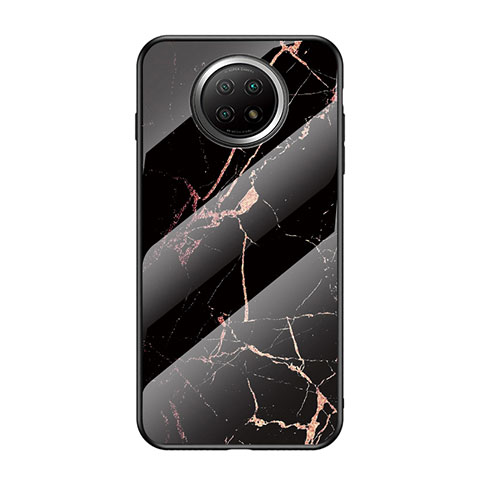 Coque Contour Silicone et Vitre Motif Fantaisie Miroir Etui Housse pour Xiaomi Redmi Note 9T 5G Or et Noir