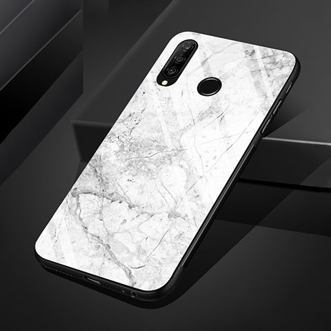 Coque Contour Silicone et Vitre Motif Fantaisie Miroir Etui Housse S01 pour Huawei Nova 4e Blanc