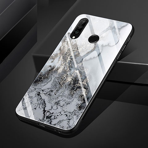 Coque Contour Silicone et Vitre Motif Fantaisie Miroir Etui Housse S01 pour Huawei P30 Lite XL Gris