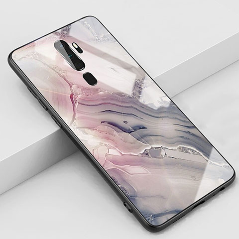 Coque Contour Silicone et Vitre Motif Fantaisie Miroir Etui Housse S01 pour Oppo A11 Gris