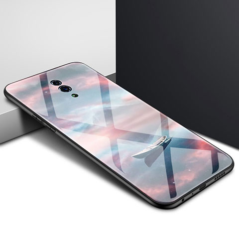 Coque Contour Silicone et Vitre Motif Fantaisie Miroir Etui Housse S01 pour Oppo Reno Colorful