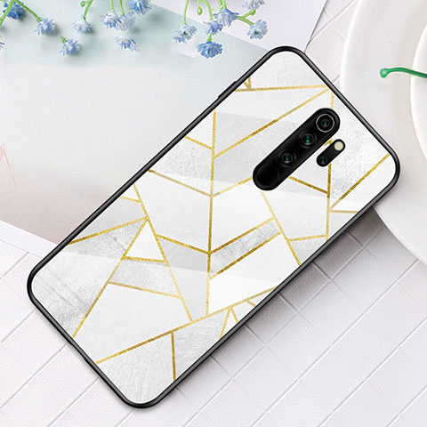 Coque Contour Silicone et Vitre Motif Fantaisie Miroir Etui Housse S01 pour Xiaomi Redmi Note 8 Pro Blanc