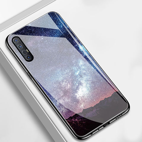 Coque Contour Silicone et Vitre Motif Fantaisie Miroir Etui Housse S02 pour Oppo Find X2 Neo Gris