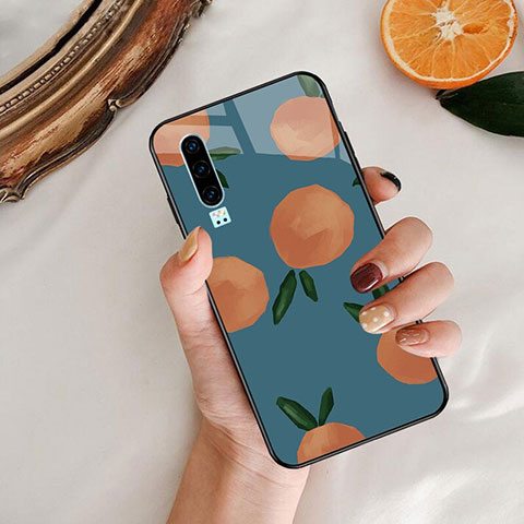 Coque Contour Silicone et Vitre Motif Fantaisie Miroir Etui Housse S04 pour Huawei P30 Bleu