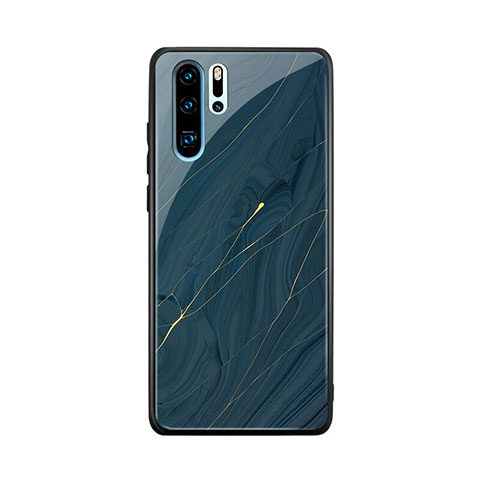 Coque Contour Silicone et Vitre Motif Fantaisie Miroir K01 pour Huawei P30 Pro New Edition Bleu